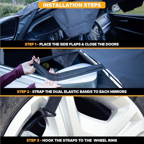 EcoNour Windshield Snow Cover, Heavy-Duty 600D Oxford Fabric - Image 5
