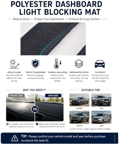 Dashboard Mat Cover for Kia Soul 2014-2019 Nonslip Center Console Sunshield - Image 3