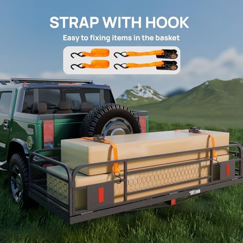 TUFFIOM 60"x24" Folding Hitch Cargo Carrier, w/14in Foldable Side Walls - Image 5