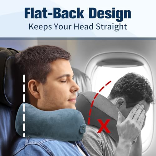 Cirorld Neck Pillow for Traveling, Travel Pillows for Airplanes Light Blue - Image 4