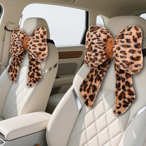 2 Pack Bow Car Headrest Pillow Comfortable Soft Plush Head Rest Cushion by iHUFeather