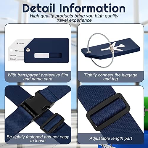 Weewooday 8 Pcs Luggage Straps Suitcase Tags Set - Image 3