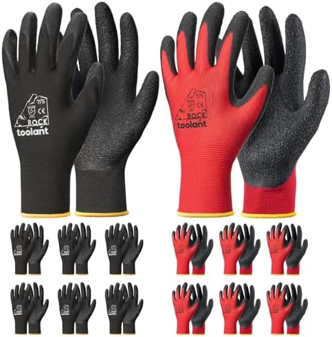 toolant Crinkle Latex Work Gloves, 12 Pairs by toolant