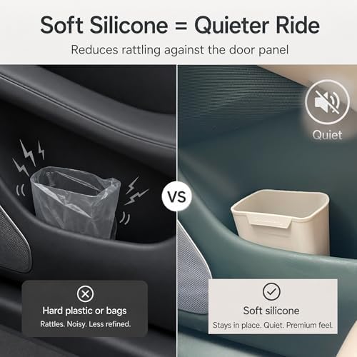 2-Pack White Silicone Car Trash Cans - Image 6