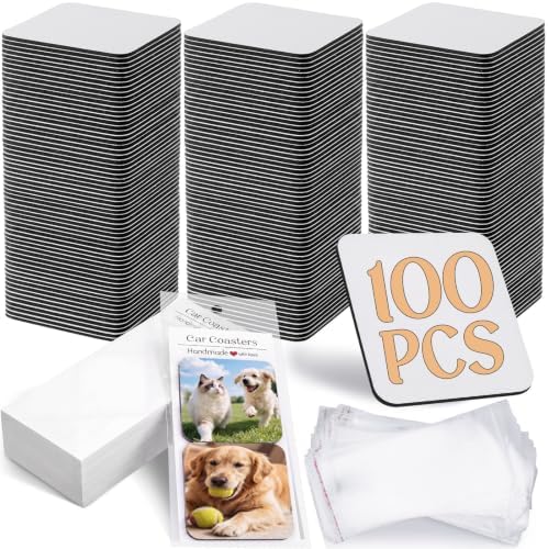 Tioncy 200 Pcs 4 Inch Square Sublimation Coaster Blanks Kit by Tioncy