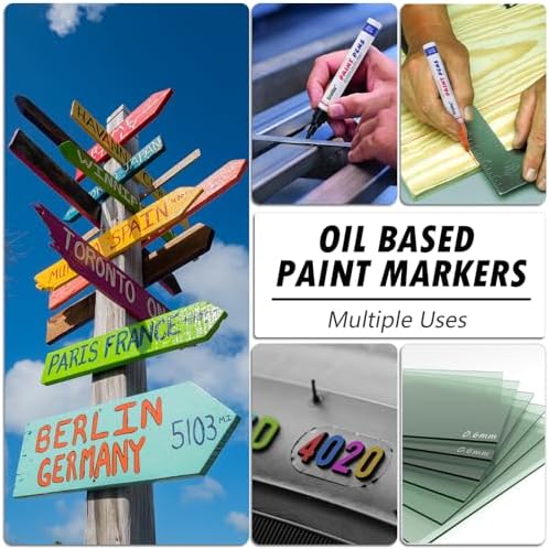 5 Colors Oil-Based Paint Markers, Waterproof Quick Dry Permanent Paint Pen - Image 4