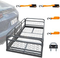 TUFFIOM 60"x24" Folding Hitch Cargo Carrier, w/14in Foldable Side Walls by TUFFIOM