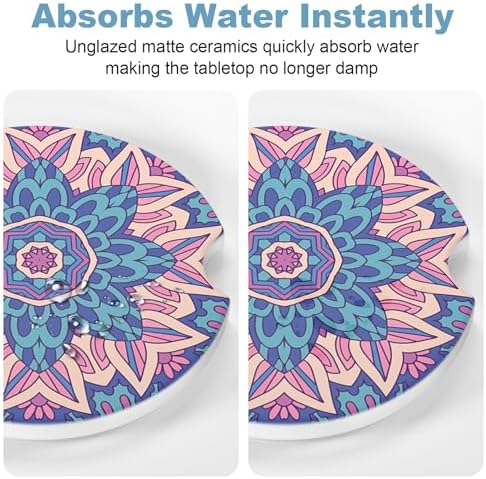 2 Pack Car Cup Holder Coasters, 2.63 inch Anti Slip Insert Absorbent Ceramic - Image 5