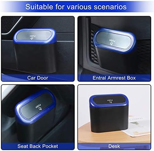Accmor Car Trash Can with Lid, Waterproof Vehicle Trash Bin Car Dustbin Garbage - Image 6