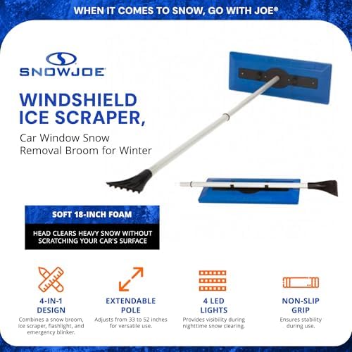 Snow Joe 6 Pack 18 Telescoping Snow Broom & Ice Scraper, Foam Brush - Image 3