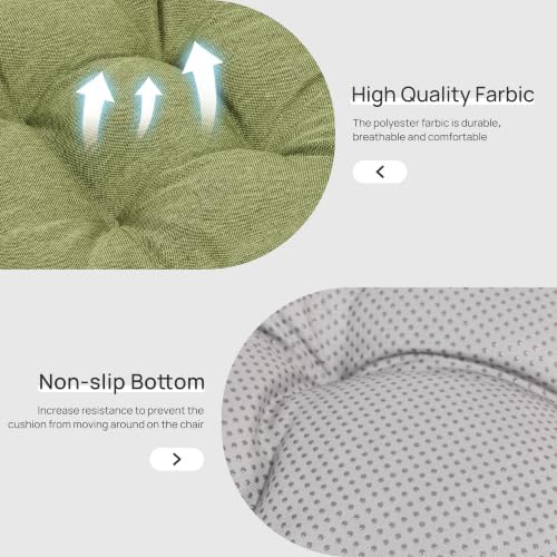 Love's cabin Memory Foam Chair Cushions Set of 4, 19 Inch, Olive Green - Image 3