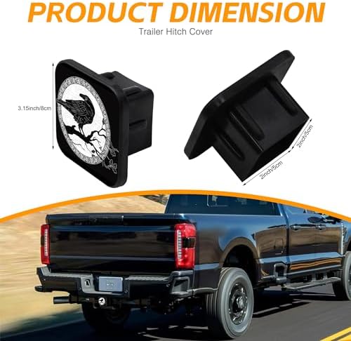 Trailer Hitch Cover, Square 2 Inch Receiver Tube Plug Cap - Image 2