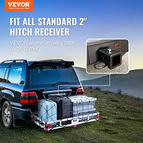VEVOR 49.4 x 22.4 x 7.1 in Hitch Cargo Carrier, 500lb Capacity Trailer Hitch - Image 2
