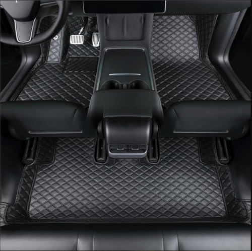 Floor Mats Compatible with Tesla Model Y L 1st & 2nd Row Car Rug Set Custom Fit by ZYCHUANGYING