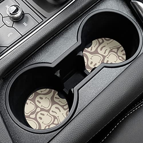 Car Coasters, 2.56 inches Ceramics Heat Resistant Anti Slip Cork Base Car - Image 2