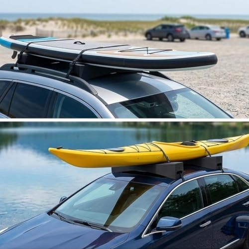 2 Pieces Car Top Kayak Racks Foam Blocks Carrier Roof Rack Pads Paddleboard Non - Image 4