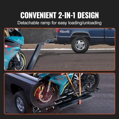 VEVOR Motorcycle Carrier, 600 LBS Steel Motorcycle Carrier Hitch Mount - Image 4