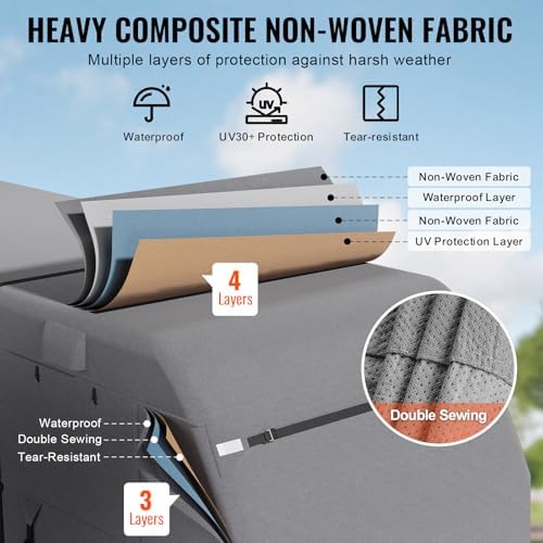 VEVOR Travel Trailer Cover, 22-24 ft RV Cover, 4-Layer Non-Woven Fabric Camper - Image 3