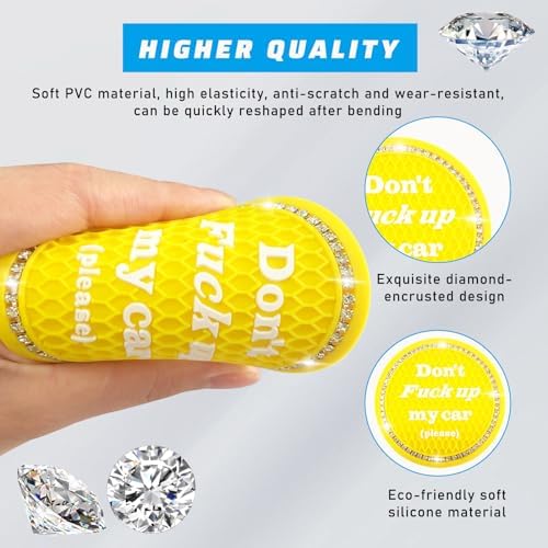4 PCS Bling Car Cup Coaster, 2.75 Inch Anti-Slip Cup Holder Insert Coasters - Image 3