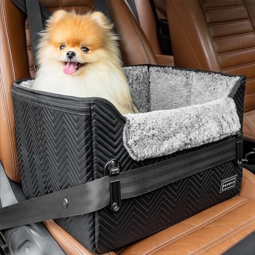 PETSFIT Small Dog Car Seat, Waterproof PU Leather Dog Carseat by Petsfit