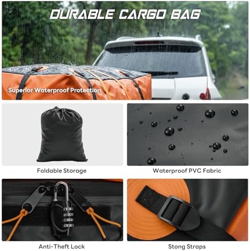 Folding Hitch Mount Cargo Carrier, 60.1" x 20" x 6" Steel Rack - Image 5