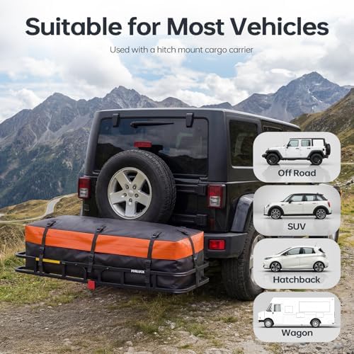 Forluck Waterproof Hitch Mount Cargo Carrier Bag, 15 Cubic Feet Soft Shell - Image 3