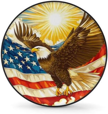 Rv Spare Tire Cover Wheel American Flag Eagle Sun Tire Covers Wheel Protectors by FengQuGou