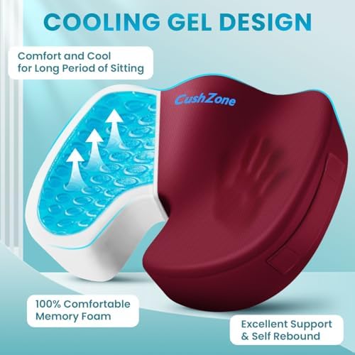 Gel Seat Cushion, Cooling Memory Foam Cushion - Image 2