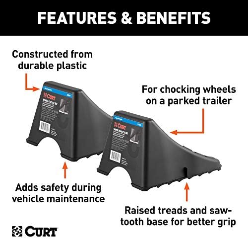 CURT 22800 Black Plastic Wheel Chocks - Image 3