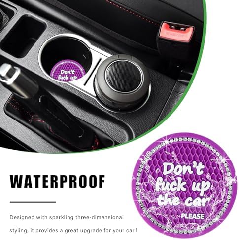Ziciner 2 Pack Bling Car Cup Holder Coaster, 2.75 Inch Anti-Slip Auto Insert - Image 5