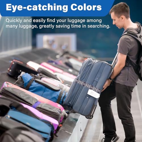 Luggage Straps Suitcase Belts Wide Adjustable Packing Straps, Bright Color - Image 6