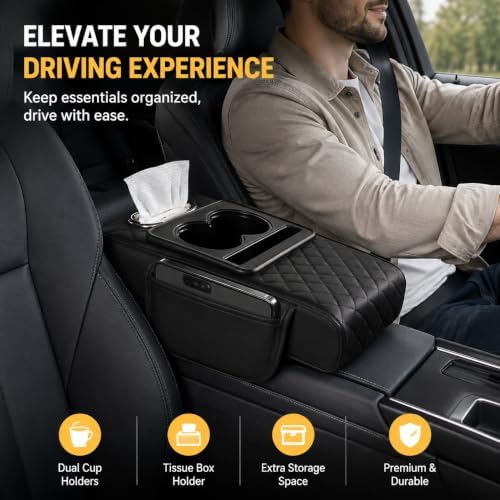 Zpana 4 in 1 Car Center Console Armrest Pillow, Memory Foam - Image 6