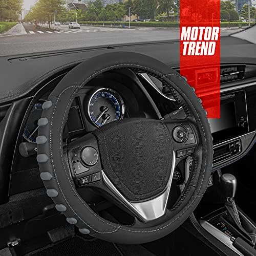 Motor Trend FlexGrip Gray Steering Wheel Cover - Image 3