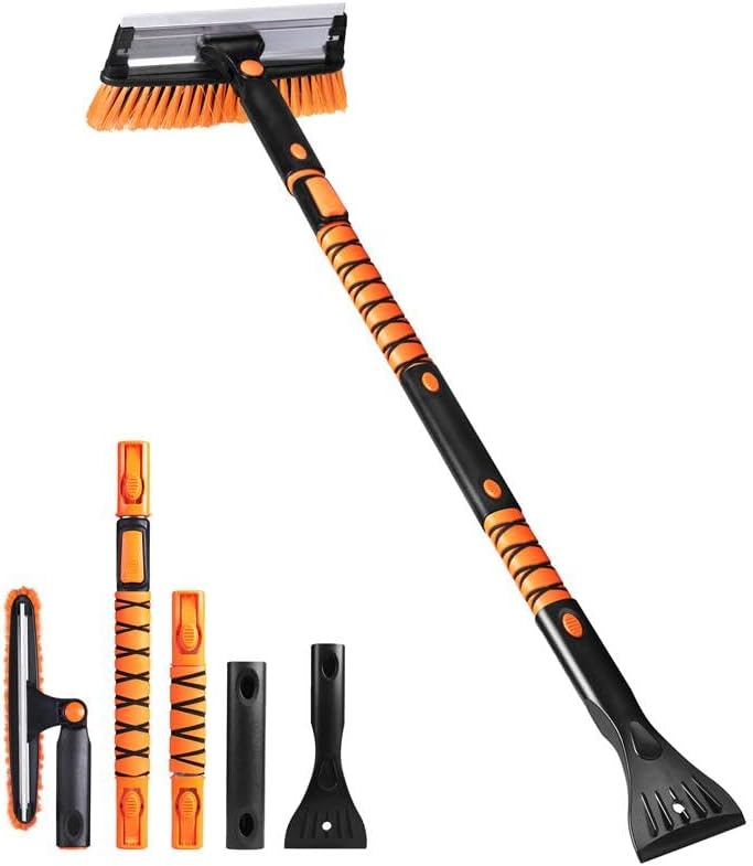 EcoNour 49" Extendable Squeegee Snow Brush and Ice Scraper by EcoNour