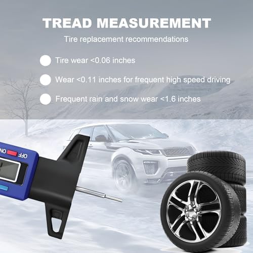 Digital Tire Tread Depth Gauge, 1 Inch/25.4 mm Metal Tread Depth Measurement - Image 5