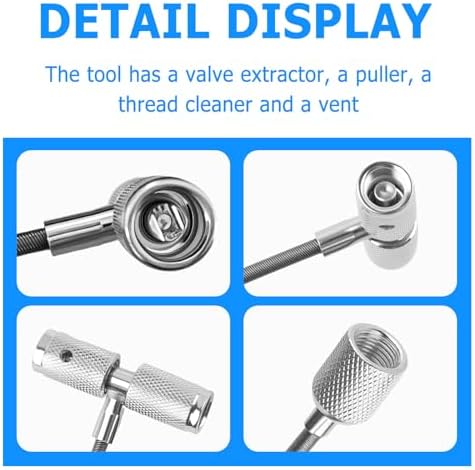 Tire Repair Valve Stem Tool, 3 in 1 Steel Valve Stem Puller Fishing Tool - Image 5