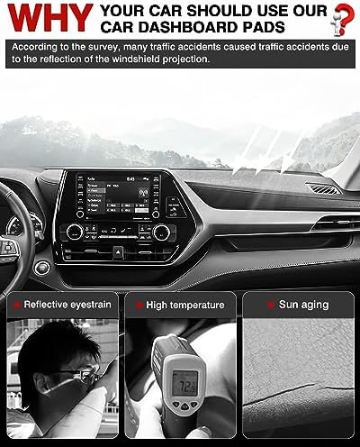 Autorder Dashboard Cover Mat for Toyota Highlander 2020 2021 2022 2023 2024 - Image 2