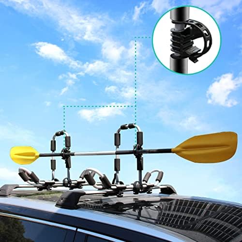 Kayak Roof Rack 4-in-1 Folding Adjustable Bilateral J-Shaped Roof Rack - Image 6