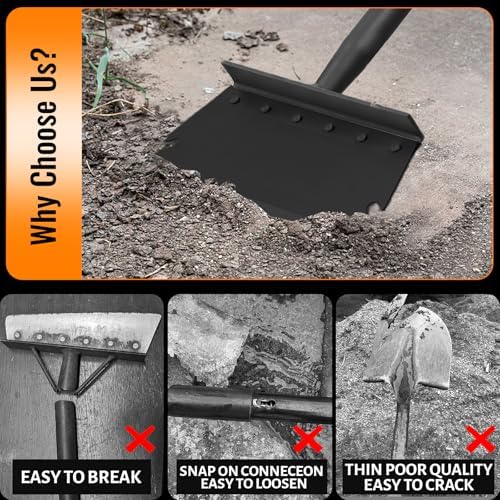 Garden Flat Shovel Scraper, Heavy Duty Outdoor Floor Scraper - Image 4