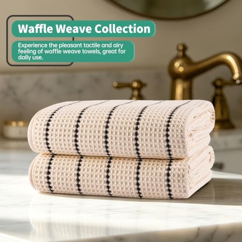 MICROFI New Microfiber Waffle Bath Towels, 2 Pieces, Fast Drying, Lint Free - Image 6