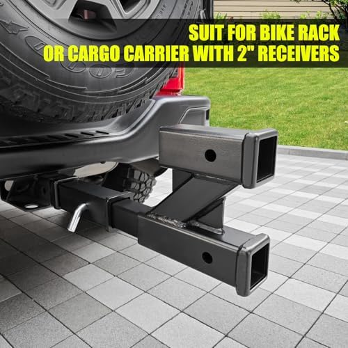 KAIRAY Double Hitch Receiver, 2 inch Trailer Dual Hitch Extension Riser - Image 5