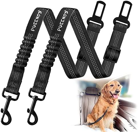 2 Pack Dog Seat Belt Adjustable Dog Car Seatbelts by PUEENOD