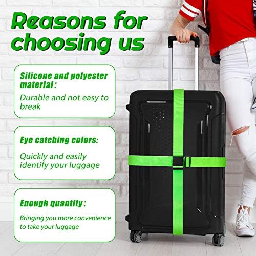 Weewooday 8 Pcs Luggage Straps Suitcase Tags Set - Image 4