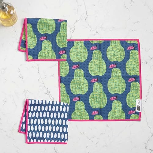 Ritz 6-Piece Pear & Speckle Microfiber Dish Cloth Set – Retro Pear Orchard & - Image 3