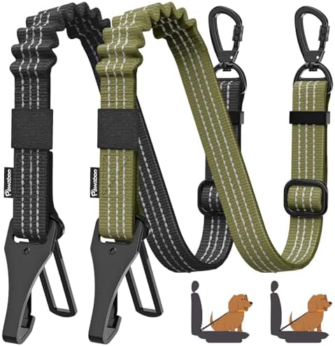 Pawaboo 2Pack Dog Car Seatbelt, 3-in-1 Dog Tether by Pawaboo