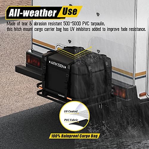 Arksen 8.9 Cu Ft Waterproof Hitch Cargo Carrier Bag – Fits 32 x 26 x 4 Inch - Image 4