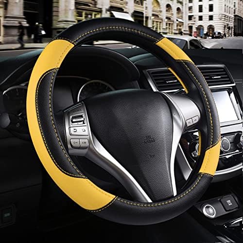 Leather Car Steering Wheel Cover, Universal Fit by Szttswamp