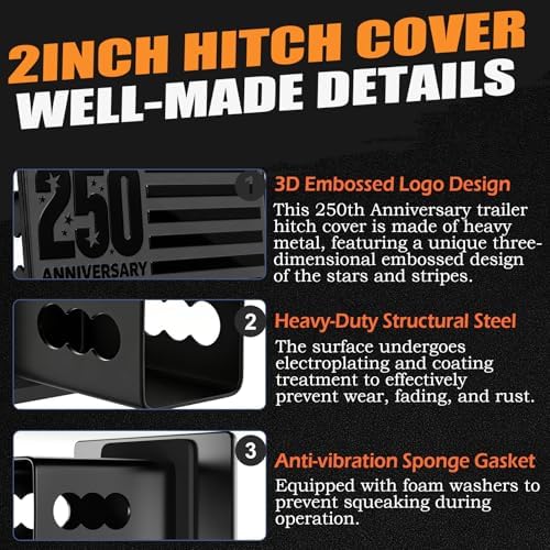 250th Anniversary of American Independence Trailer Hitch Cover - Image 4