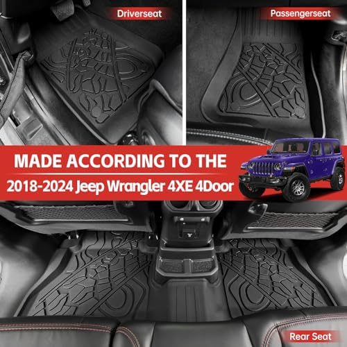 Cargo Mat with Floor Liner Compatible with 2021-2025 Jeep Wrangler JL Unlimited - Image 2