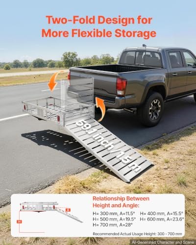 VEVOR Hitch Mount Wheelchair Carrier, 500LBS Mobility Scooter Carrier - Image 3